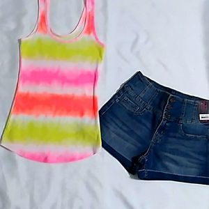 Tank top and brand new jean shorts